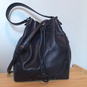 Coach drawstring pebbled leather bucket bag